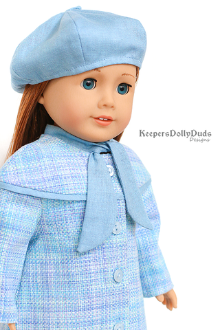 Keepers Dolly Duds Designs 18 Inch Historical Classy Yoke Coat and Tam 18" Doll Clothes Pattern larougetdelisle