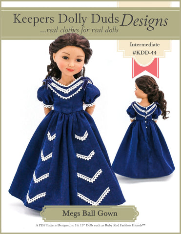 Keepers Dolly Duds larougetdelisle Ruby Red Fashion Friends Meg's Ball Gown Pattern for 15" Ruby Red Fashion Friends Dolls larougetdelisle