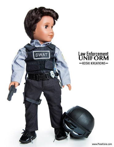 Koski Kreations 18 Inch Modern Law Enforcement Uniform 18" Doll Clothes Pattern larougetdelisle