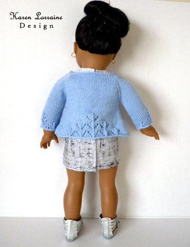 Karen Lorraine Design Knitting Luxe Cardigan Knitting Pattern For 18" Dolls larougetdelisle