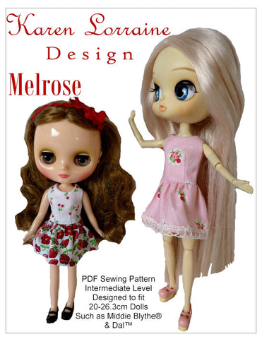 Karen Lorraine Design Blythe/Pullip Melrose Dress for Middie Blythe and Pullip Dal Dolls larougetdelisle