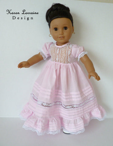 Karen Lorraine Design 18 Inch Historical Heirloom Lace Dress 18" Doll Clothes Pattern larougetdelisle