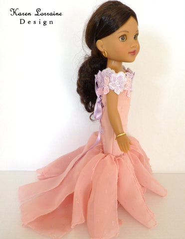 Karen Lorraine Design WellieWishers Iris Dress 13-14.5 Inch Doll Clothes Pattern larougetdelisle