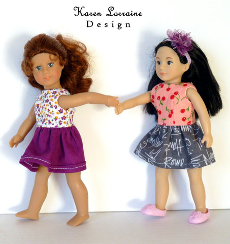 Karen Lorraine Design Mini Melrose Dress for 6" Mini Dolls larougetdelisle