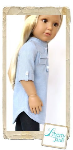 Liberty Jane Kidz n Cats Coronado Shirtdress and Top Pattern for Kidz N Cats Dolls larougetdelisle