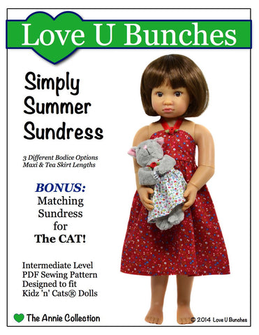 Love U Bunches Kidz n Cats Simply Summer Sundress Pattern for Kidz 'n' Cats Dolls & The Cat larougetdelisle
