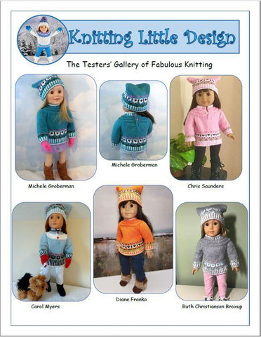Knitting Little Designs Knitting Little Flock and Flowers 18" Doll Clothes Knitting Pattern larougetdelisle