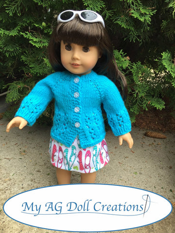 My AG Doll Creations Knitting Karina's Cozy Sweater 18" Doll Knitting Pattern larougetdelisle