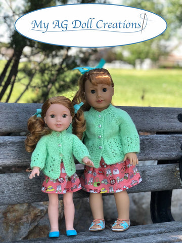 My AG Doll Creations WellieWishers Karina's Cozy Sweater 14.5" Doll Knitting Pattern larougetdelisle