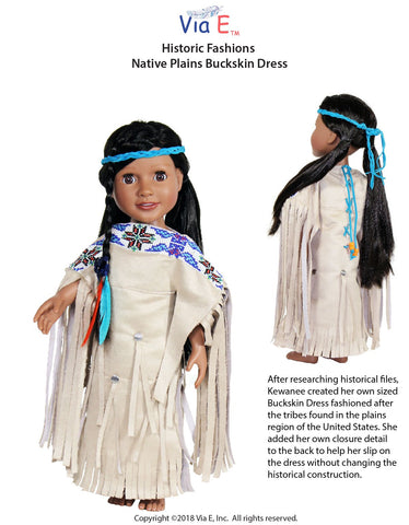 Via E Dollfriends Historic Fashions Native Plains Buckskin Dress Doll Clothes Pattern For Dollfriends larougetdelisle