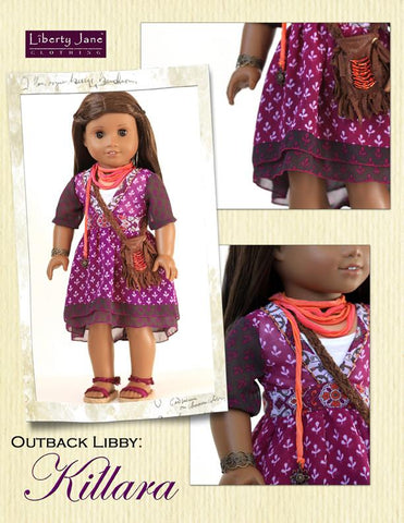 Liberty Jane 18 Inch Modern Lightning Ridge Top and Killara Dress 18" Doll Clothes Pattern larougetdelisle