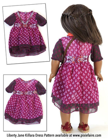 Liberty Jane 18 Inch Modern Killara Dress and Lightning Ridge Top 18" Doll Clothes Pattern larougetdelisle