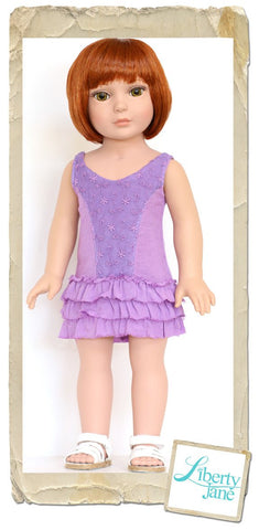 Liberty Jane 18 Inch Modern Kimberley Tank Dress 18" Doll Clothes Pattern larougetdelisle