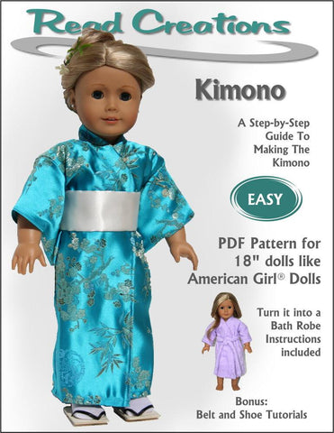 Read Creations 18 Inch Modern Kimono / Bathrobe 18" Doll Clothes Pattern larougetdelisle