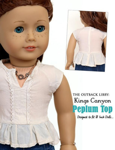 Liberty Jane 18 Inch Modern Kings Canyon Peplum Top 18" Doll Clothes Pattern larougetdelisle