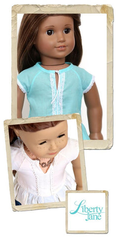 Liberty Jane 18 Inch Modern Kings Canyon Peplum Top 18" Doll Clothes Pattern larougetdelisle