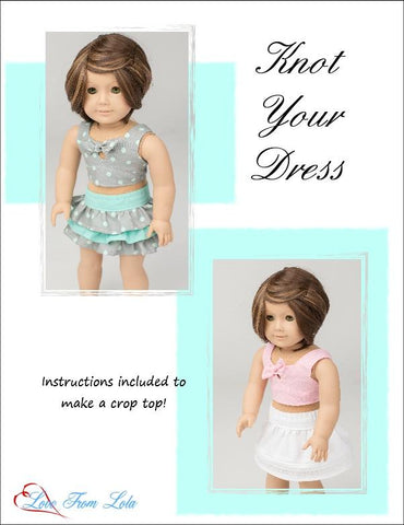 Love From Lola 18 Inch Modern Knot Your Dress 18" Doll Clothes Pattern larougetdelisle