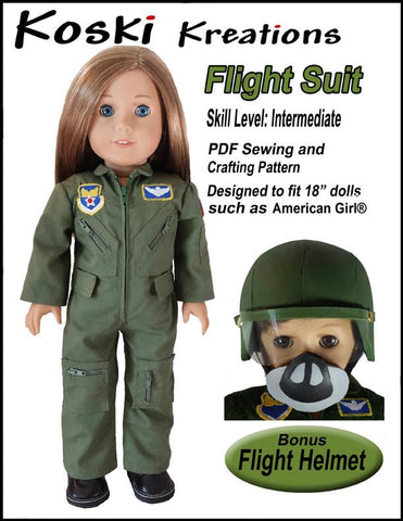 Koski Kreations 18 Inch Modern Flight Suit 18" Doll Clothes Pattern larougetdelisle