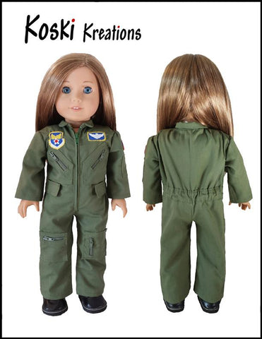 Koski Kreations 18 Inch Modern Flight Suit 18" Doll Clothes Pattern larougetdelisle