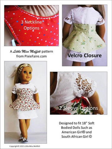 Little Miss Muffett 18 Inch Modern Kyra's Choice 18" Doll Clothes Pattern larougetdelisle