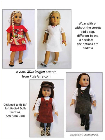 Little Miss Muffett 18 Inch Modern Kyra's Choice 18" Doll Clothes Pattern larougetdelisle