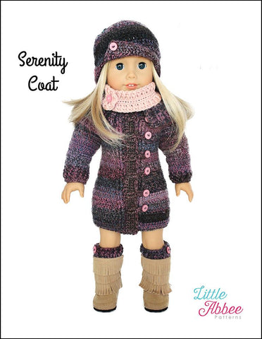 Little Abbee Crochet Serenity Coat 18" Doll Crochet Pattern larougetdelisle