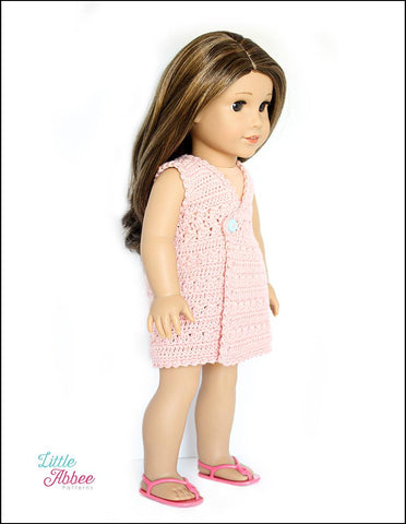 Little Abbee Crochet Summer Wrap Dress 18" Doll Clothes Crochet Pattern larougetdelisle