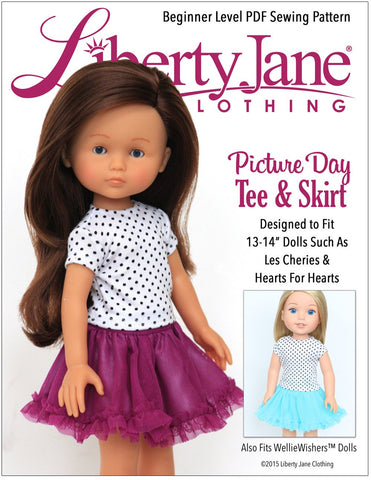 Liberty Jane H4H/Les Cheries Picture Day Tee and Skirt for Les Cheries and Hearts for Hearts Girls Dolls larougetdelisle