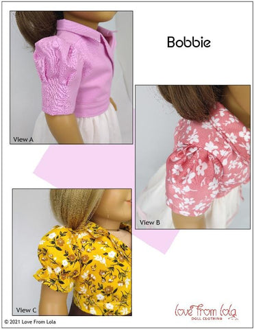 Love From Lola 18 Inch Historical Bobbie Wrap Shirt and Skirt 18" Doll Clothes Pattern larougetdelisle