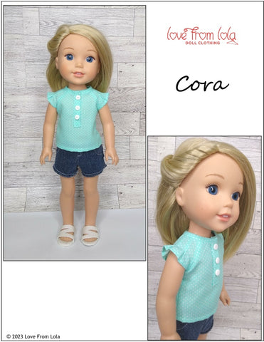 Love From Lola 18 Inch Modern Cora Top and Dress 14.5-15" Doll Clothes Pattern larougetdelisle