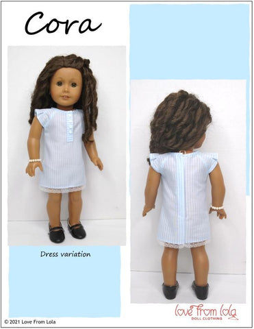 Love From Lola 18 Inch Modern Cora Top and Dress 18" Doll Clothes Pattern larougetdelisle