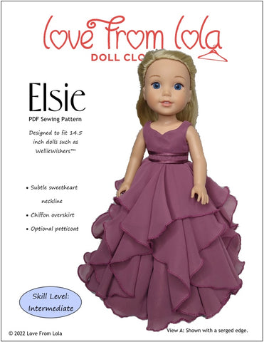 Love From Lola WellieWishers Elsie 14.5" Doll Clothes Pattern larougetdelisle