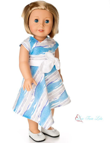 Love From Lola 18 Inch Modern Off Center Dress 18" Doll Clothes Pattern larougetdelisle