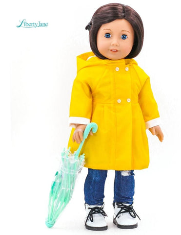 Liberty Jane 18 Inch Modern Pepper Hill Raincoat 18-inch Doll Clothes Pattern larougetdelisle