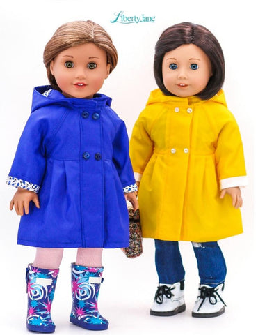 Liberty Jane 18 Inch Modern Pepper Hill Raincoat 18-inch Doll Clothes Pattern larougetdelisle