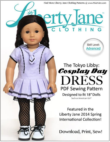 Liberty Jane 18 Inch Modern Cosplay Day Dress 18" Doll Clothes Pattern larougetdelisle