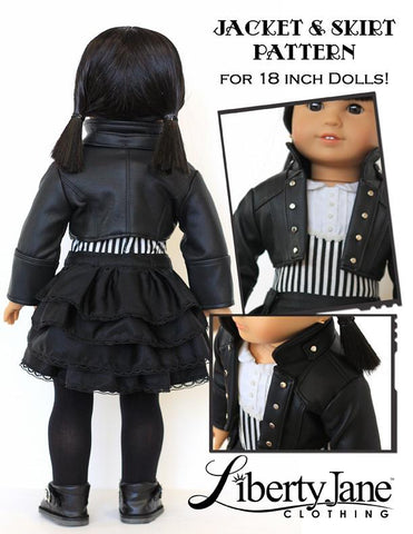 Liberty Jane 18 Inch Modern Steam Jacket & Skirt Bundle 18" Doll Clothes Pattern larougetdelisle