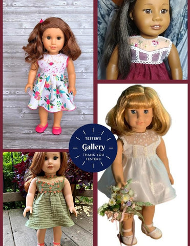 Liberty Jane 18 Inch Modern Getty Villa Sundress 18" Doll Clothes Pattern larougetdelisle