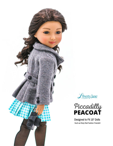 Liberty Jane Ruby Red Fashion Friends Piccadilly Peacoat Pattern for 15" Ruby Red Fashion Friends Dolls larougetdelisle