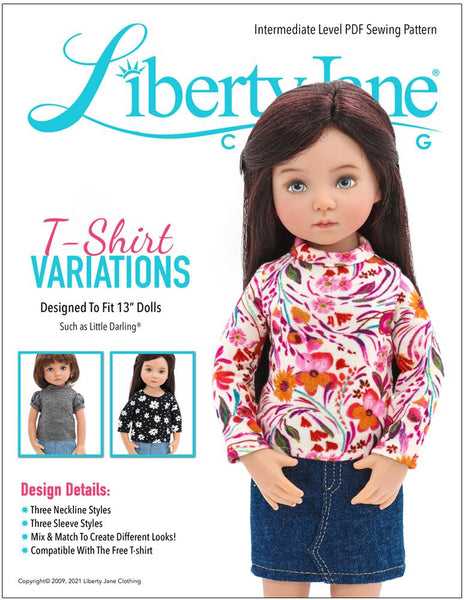 T-Shirt Variations Pattern For Little Darling Dolls