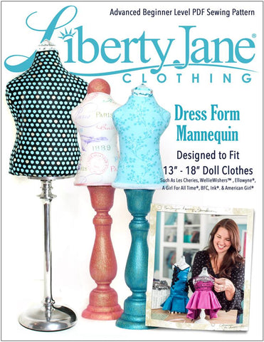 Liberty Jane 18 Inch Modern Dress Form Bundle Set 13"-18" Doll Accessory Pattern larougetdelisle