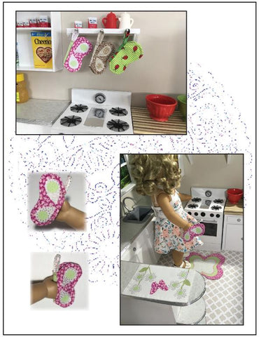 Lovely Lilacs 18 Inch Modern Butterfly Kitchen 18" Doll Accessory Pattern larougetdelisle