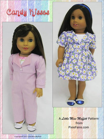 Little Miss Muffett 18 Inch Modern Candy Kisses 18" Doll Clothes Pattern larougetdelisle