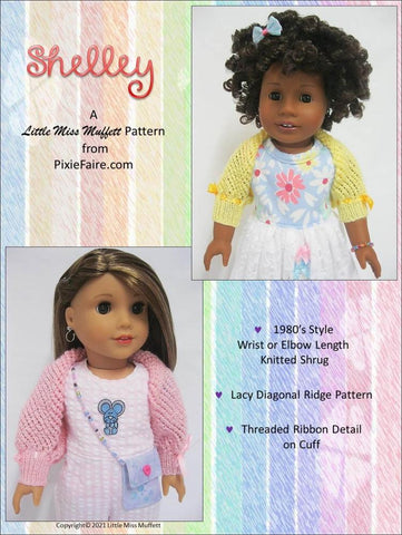 Little Miss Muffett Knitting Shelley 18" Doll Clothes Knitting Pattern larougetdelisle