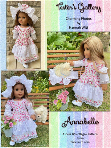 Little Miss Muffett 18 Inch Historical Annabelle 18" Doll Clothes Pattern larougetdelisle