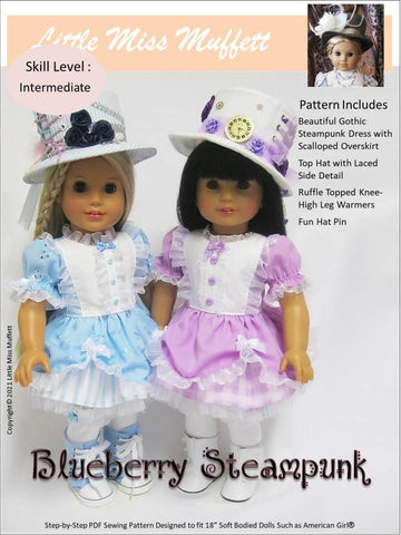 Little Miss Muffett 18 Inch Modern Blueberry Steampunk 18" Doll Clothes Pattern larougetdelisle