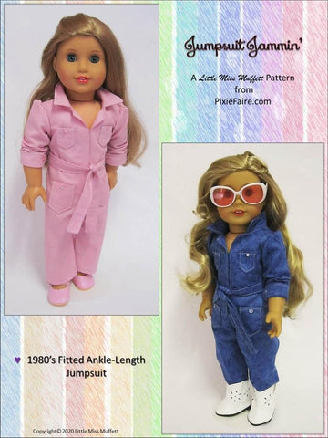 Little Miss Muffett 18 Inch Historical Jumpsuit Jammin' 18" Doll Clothes Pattern larougetdelisle