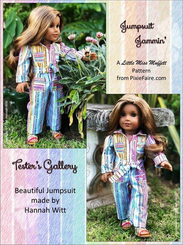 Little Miss Muffett 18 Inch Historical Jumpsuit Jammin' 18" Doll Clothes Pattern larougetdelisle