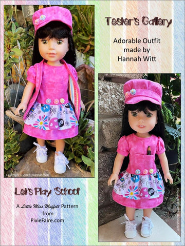 Little Miss Muffett WellieWishers Let's Play School 14.5" Doll Clothes Pattern larougetdelisle