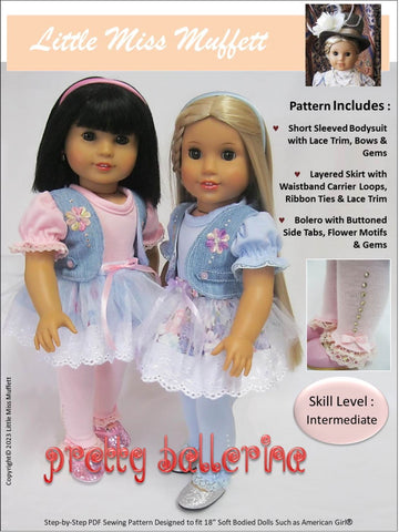 Little Miss Muffett 18 Inch Modern Pretty Ballerina 18" Doll Clothes larougetdelisle